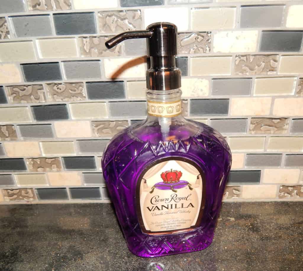 DIY Soap Dispensor - Crown Royal Liquor Bottle Turned Into DIY Soap Dispenser