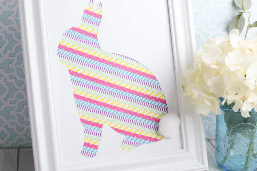 Easy Washi Tape Easter Bunny Craft - Finished project