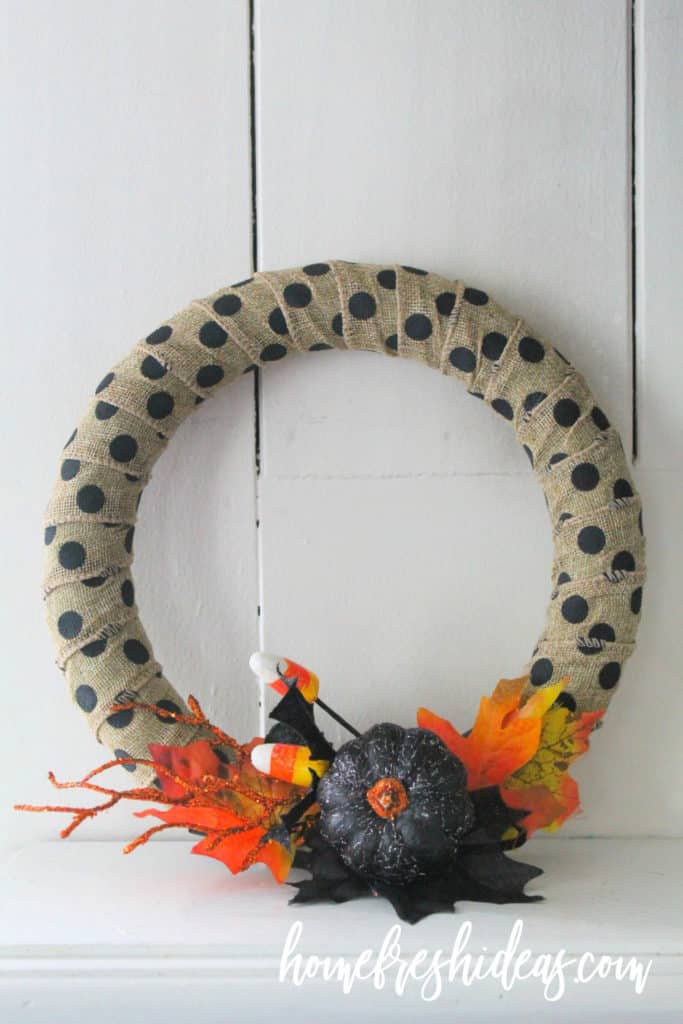 wreath sitting on mantle