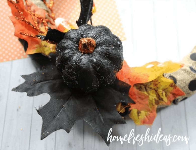 fall wreath on table