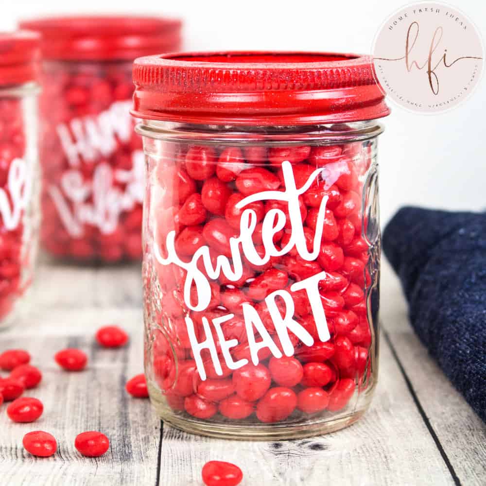 jars with candy for valentine's day