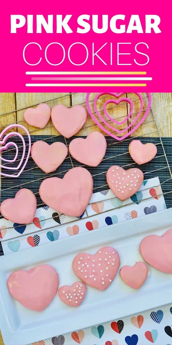 Valentine's Day Pink Sugar Cookies Recipe - PIN IMAGE