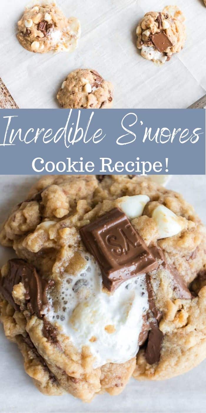 Incredibly Easy S'mores Cookies Recipe - Incredible and decadent S'mores cookies are so easy to make. They are sinfully delicious and take less than 10 minutes to prepare.   #cookies #smores #recipe #easy #delicious #adorable #simple #nochill #homefreshideas