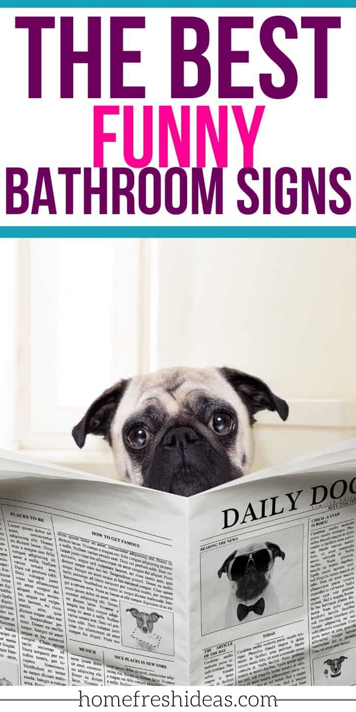 The Best Funny Bathroom Signs - We have found the Best Funny Bathroom Signs for your home or office. Everyone will get a chuckle out of these hilarious signs! #bathroom #decor #signs #funny #hilarious #decorations #home #homefreshideas
