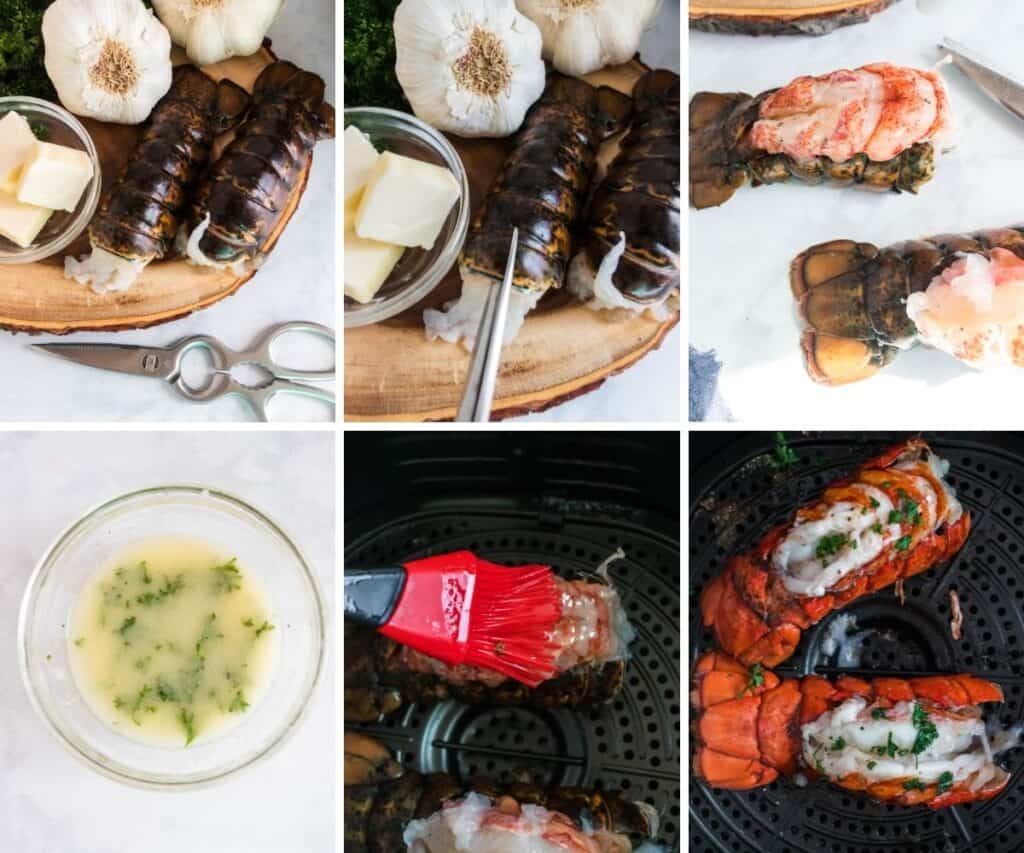 steps to make air fryer lobster tails. 