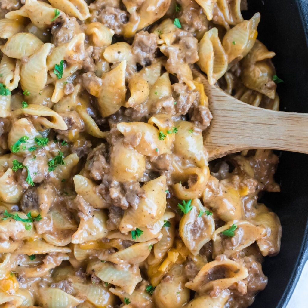 ready to serve homemade hamburger helper