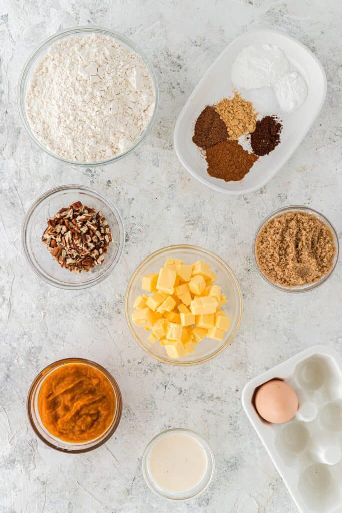 ingredients to make spiced pumpkin scones