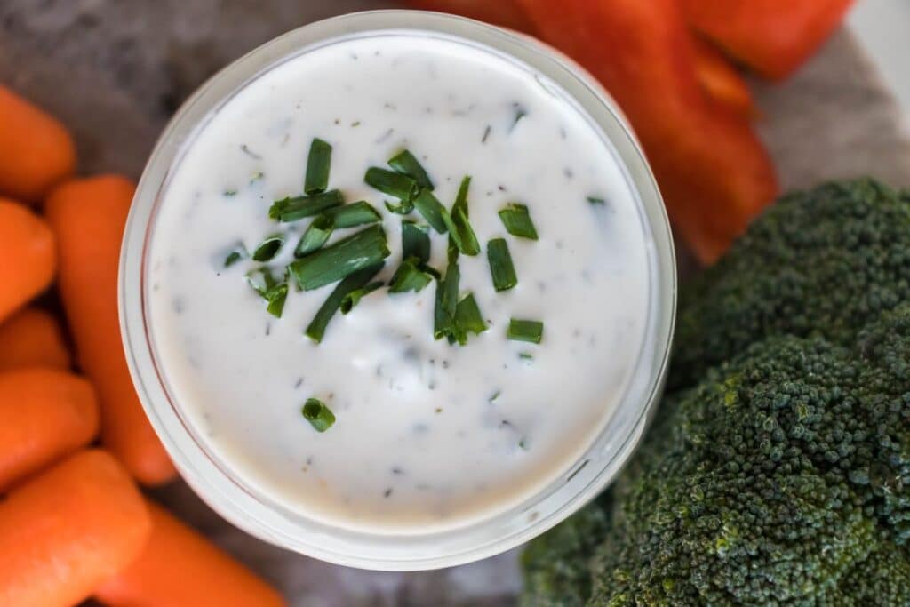 buttermilk ranch dressing with vegetables