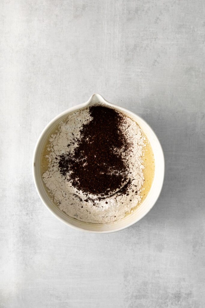 adding espresso to a bowl