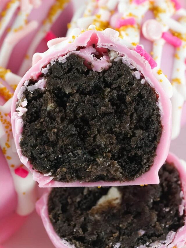 no bake oreo ball in half