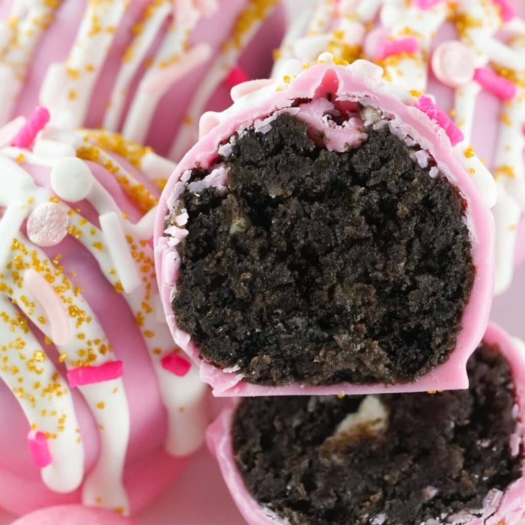 no bake oreo ball in half