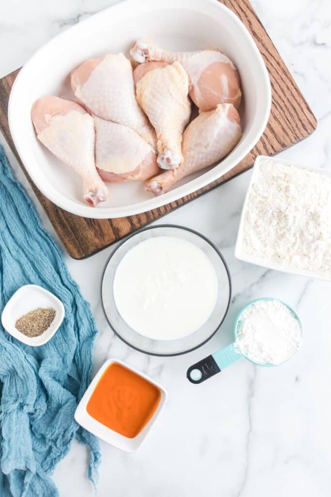 ingredients to make fried chicken legs