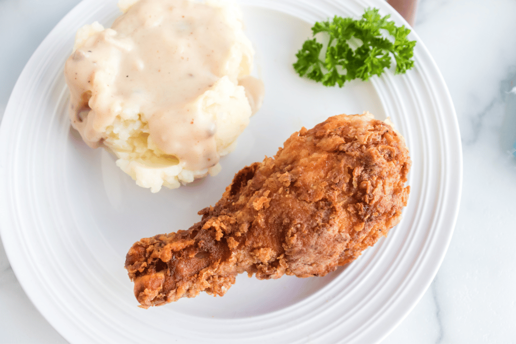 fried chicken and mashed potatoes