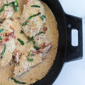 cast iron skillet with marry me chicken