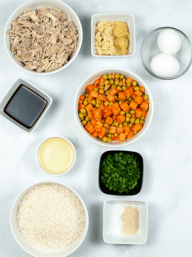 ingredients to make instant pot chicken fried rice
