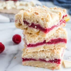 stack of raspberry layered cookies