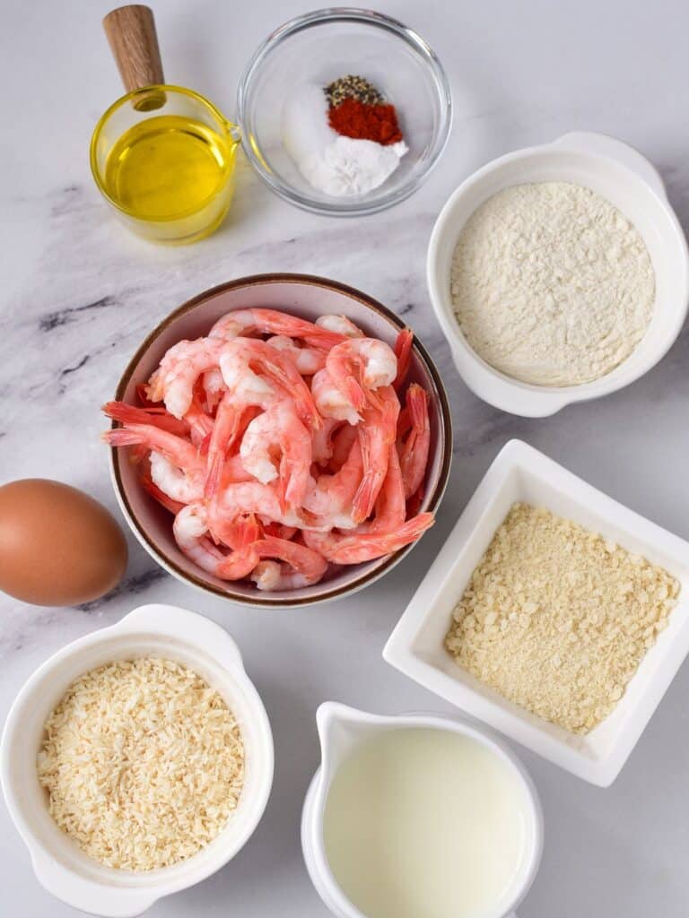 ingredients to make fried coconut shrimp