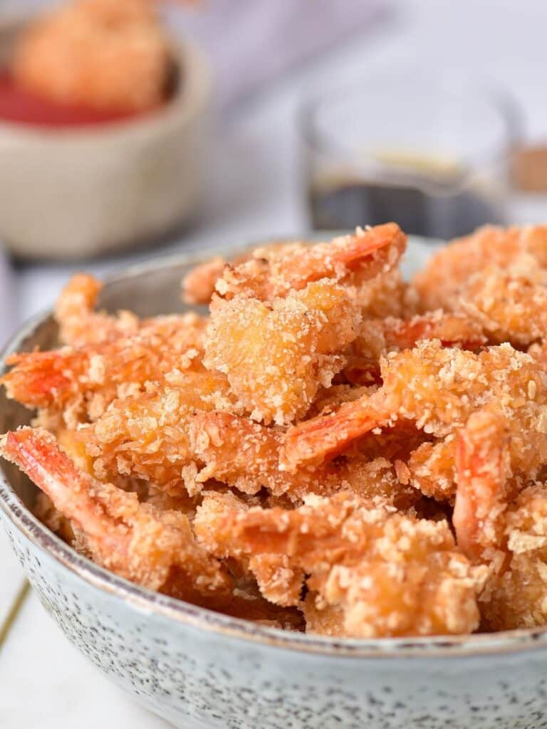 bowl with fried shrimp