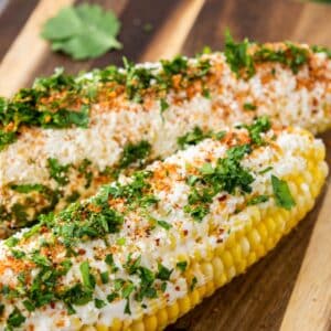 closeup of mexican street corn