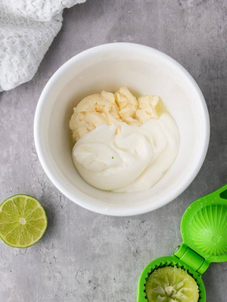 mexican crema and mayo in a bowl